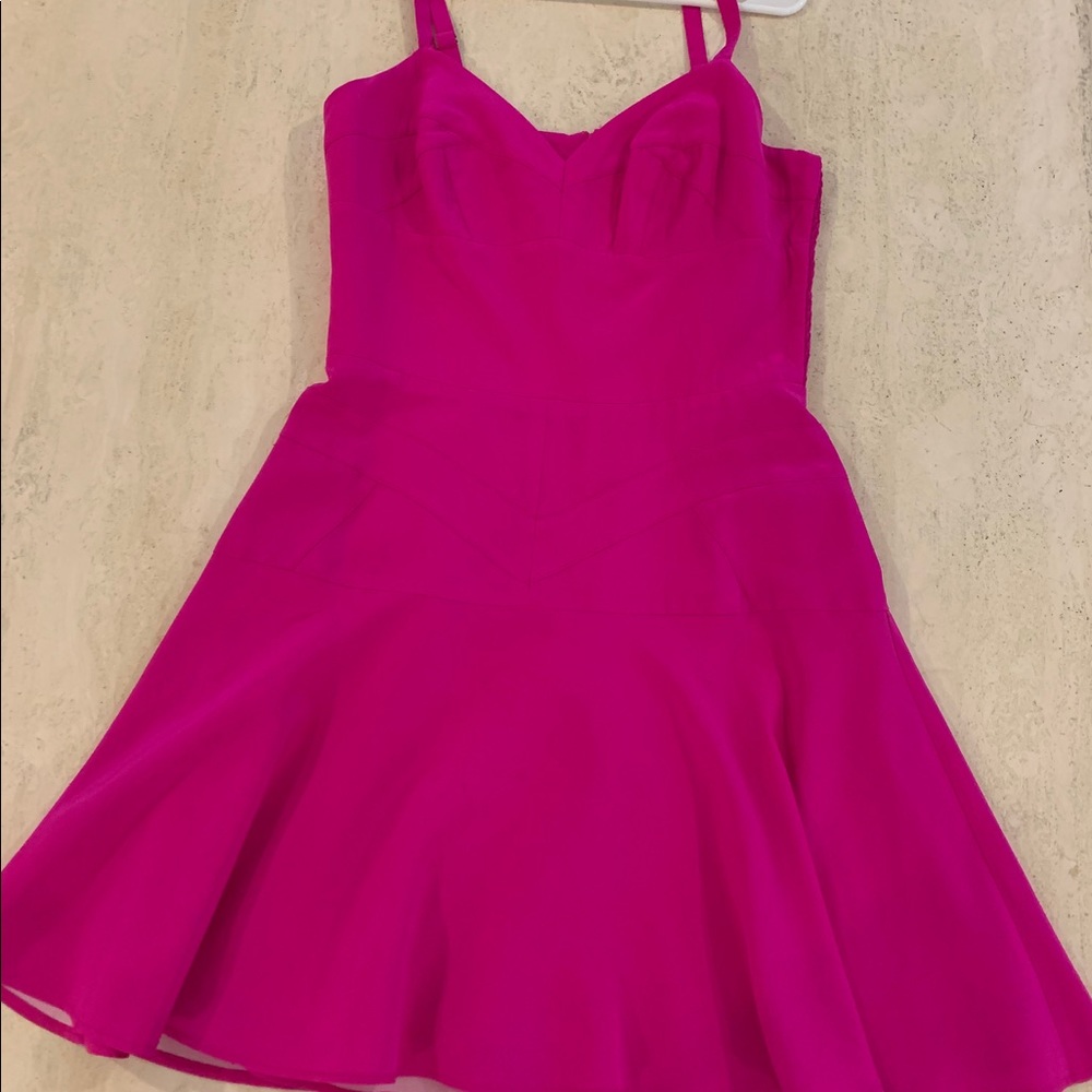*GORGEOUS* Amanda Uprichard bright pink silk dress